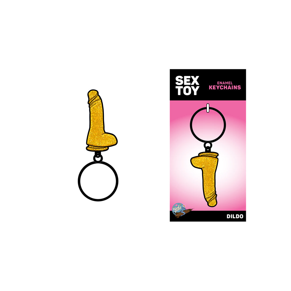 Gold Glitter Dildo Keychain | 785571086829 | Available at EroticWarehouse.com