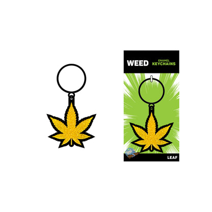 Gold Glitter Leaf Keychain | 785571086843 | Available at EroticWarehouse.com
