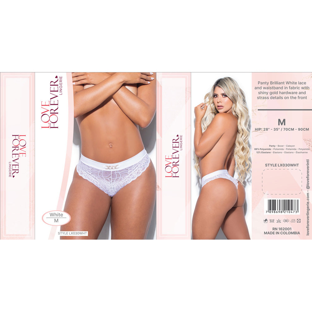 Panty Brilliant White Lace Medium | 7898698210473 | Available at EroticWarehouse.com