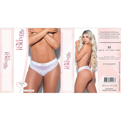 Panty Brilliant White Lace Medium | 7898698210473 | Available at EroticWarehouse.com