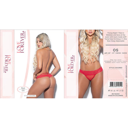 Thong Night T Red In Mallatex One Size | 7898698210510 | Available at EroticWarehouse.com