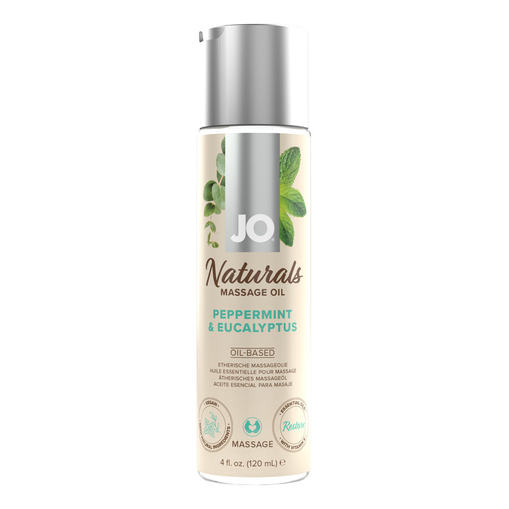 Jo Naturals Peppermint & Eucalyptus Massage 4 Oz. | 796494401279 | Available at EroticWarehouse.com