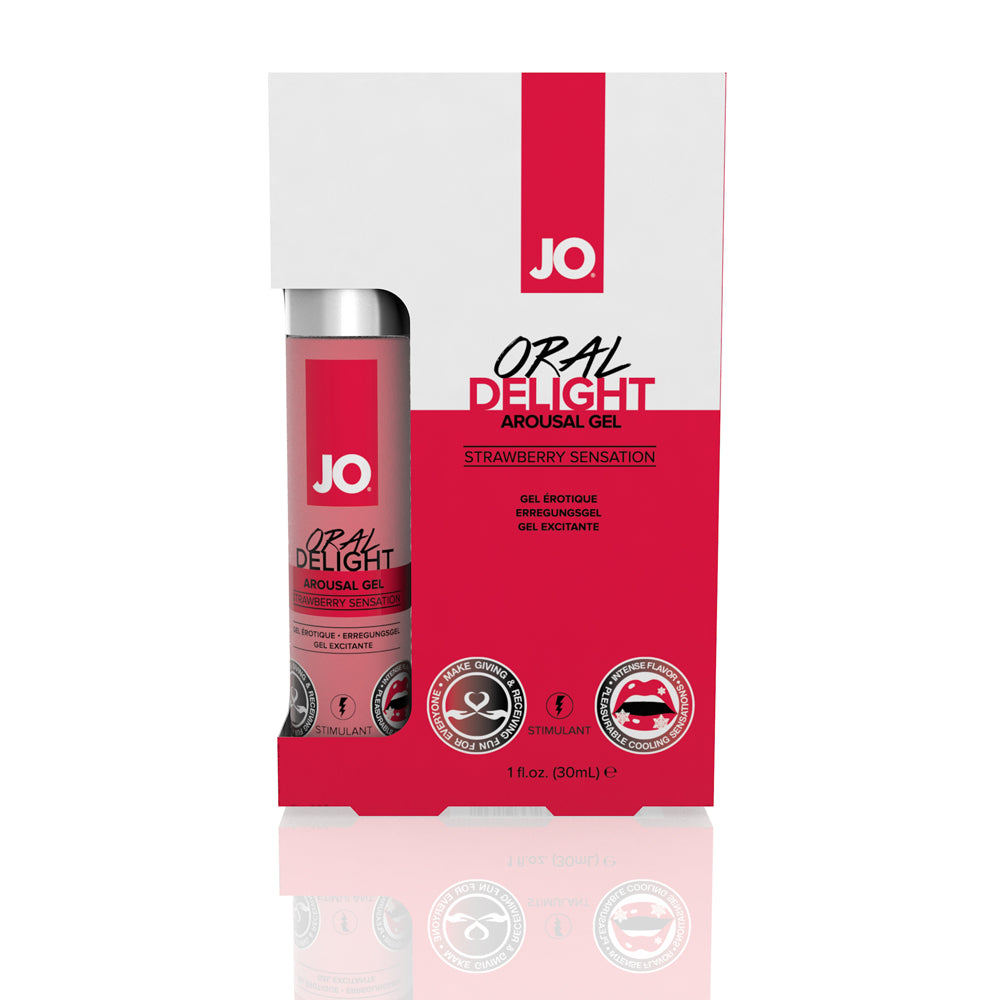 JO Oral Delight Strawberry Sensation 1 oz. | 796494404812 | Available at EroticWarehouse.com