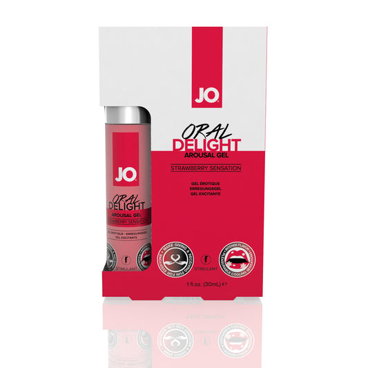 JO Oral Delight Strawberry Sensation 1 oz. | 796494404812 | Available at EroticWarehouse.com