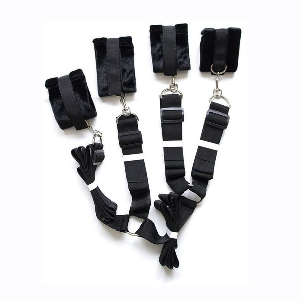 Fuzzy Bedroom Bondage Kit Black | 802991609510 | Available at EroticWarehouse.com