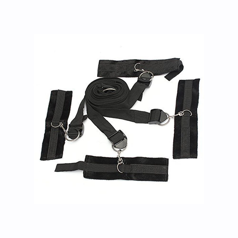 Fuzzy Bedroom Bondage Kit Black | 802991609510 | Available at EroticWarehouse.com
