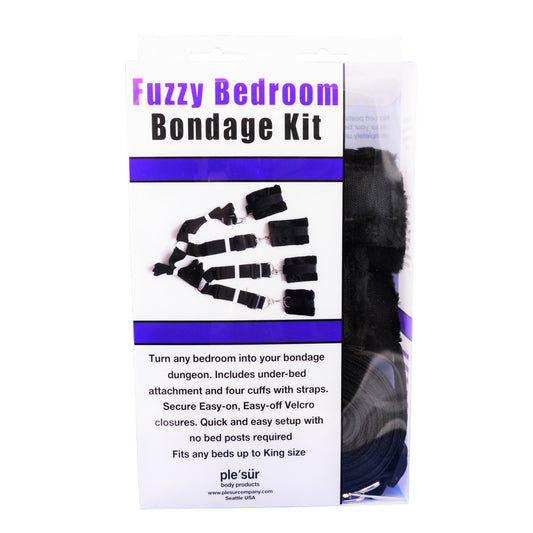Fuzzy Bedroom Bondage Kit Black | 802991609510 | Available at EroticWarehouse.com