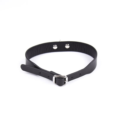 D Ring PVC Collar Black | 802991614156 | Available at EroticWarehouse.com
