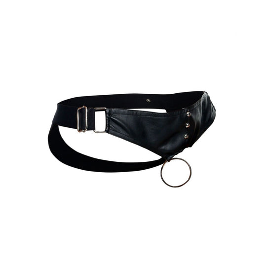 Dngeon Cockring Jockstrap Black One Size | 804859874504 | Available at EroticWarehouse.com
