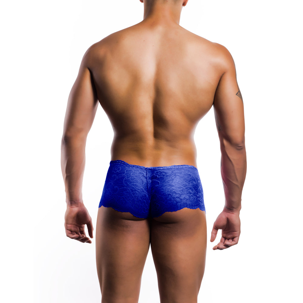Rose Lace Boy Short Royal S/M | 804859875020 | Available at EroticWarehouse.com