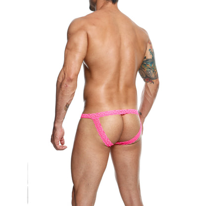 Lace Jockstrap Hot Pink S/M | 804859875082 | Available at EroticWarehouse.com