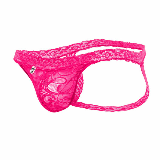 Lace Jockstrap Hot Pink S/M | 804859875082 | Available at EroticWarehouse.com
