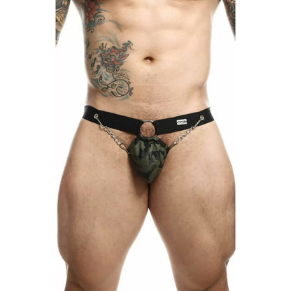 Dngeon Chain Jockstrap Army One Size | 804859876324 | Available at EroticWarehouse.com