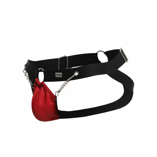 Dngeon Chain Jockstrap Red One Size | 804859876348 | Available at EroticWarehouse.com