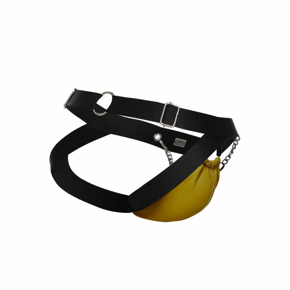 Dngeon Chain Jockstrap Yellow One Size | 804859876355 | Available at EroticWarehouse.com