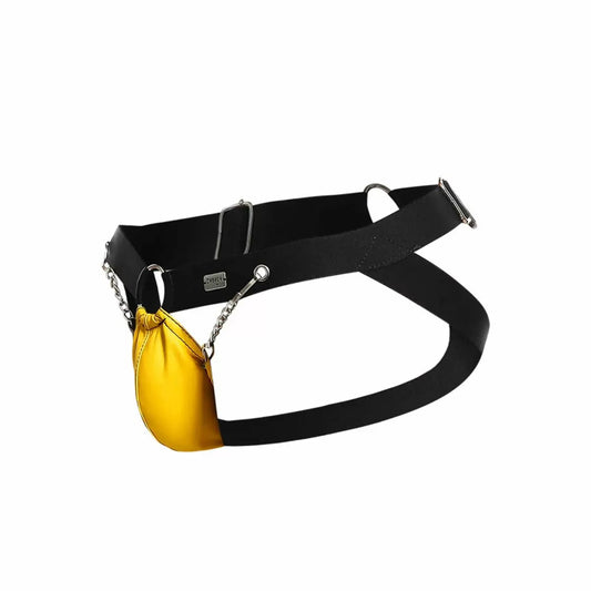 Dngeon Chain Jockstrap Yellow One Size | 804859876355 | Available at EroticWarehouse.com