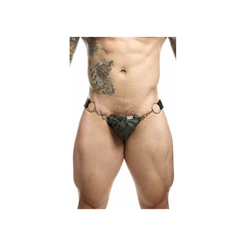 Dngeon Snap Jockstrap Army One Size | 804859876362 | Available at EroticWarehouse.com