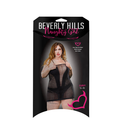 Ladies Hot & Sexy Deep V Curvy Size Dress Black | 809565037977 | Available at EroticWarehouse.com