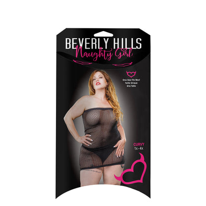 Ladies Fishnet Sexy All Over Mesh Tube Curvy Dress Size Black | 809565038035 | Available at EroticWarehouse.com