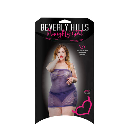 Ladies Naughty Lingerie All Over Mesh Tube Curvy Size Dress Violet | 809565038042 | Available at EroticWarehouse.com