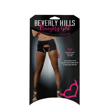 Ladies Sexy Crotchless Boy Short Style With Mesh Bottom And Buttless Leggings Black | 809565038400 | Available at EroticWarehouse.com