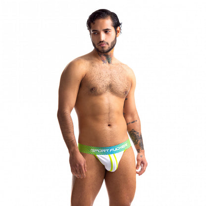 Sport Fucker Jersey Jock Green/White Xxl | 810001686352 | Available at EroticWarehouse.com