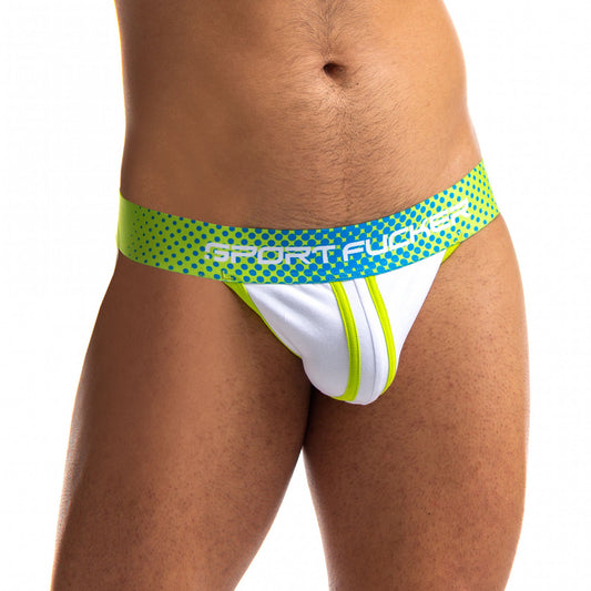 Sport Fucker Jersey Jock Green/White Xxl | 810001686352 | Available at EroticWarehouse.com