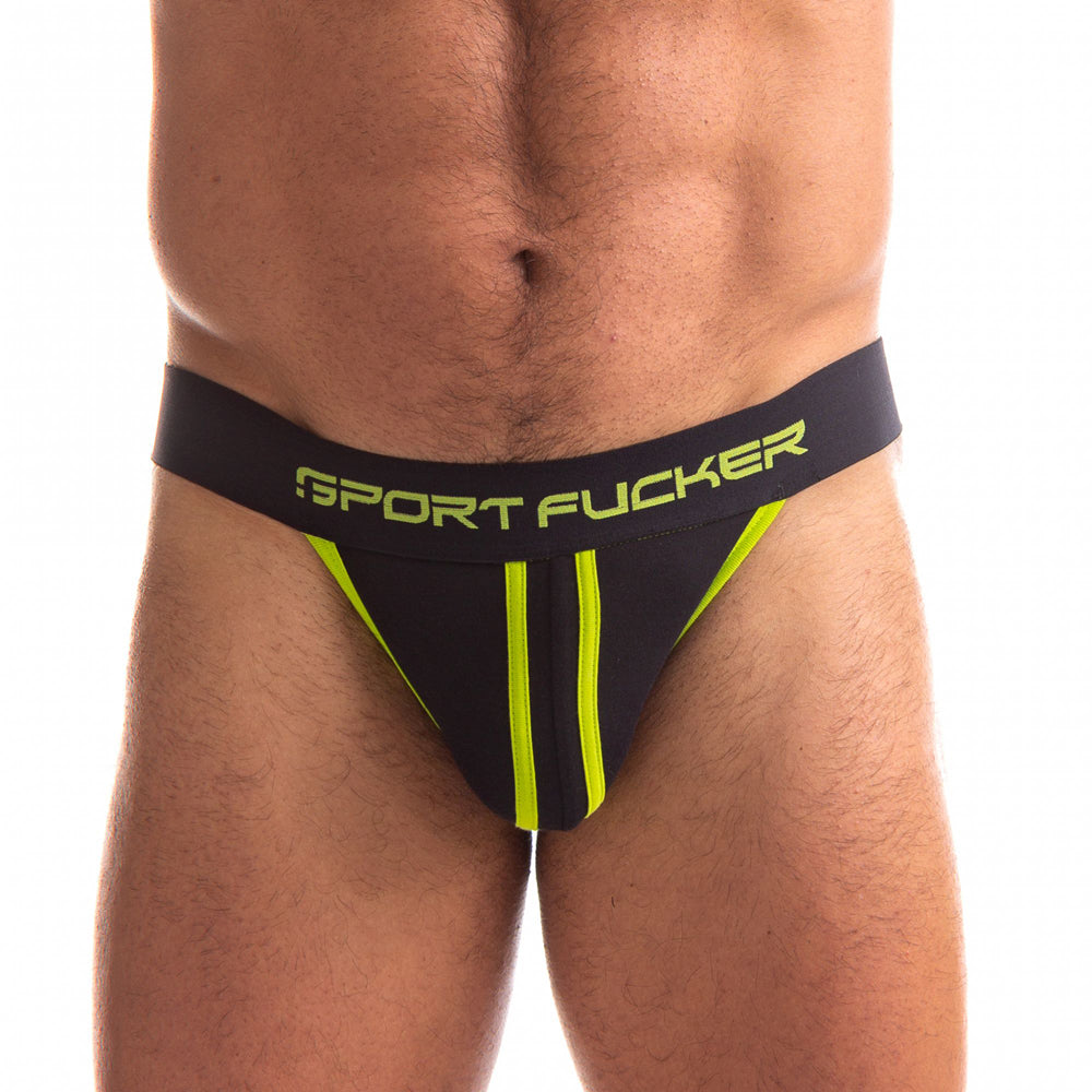 Sport Fucker Jersey Jock Black/Green Md | 810001686376 | Available at EroticWarehouse.com