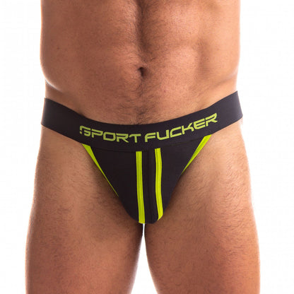 Sport Fucker Jersey Jock Black/Green Md | 810001686376 | Available at EroticWarehouse.com