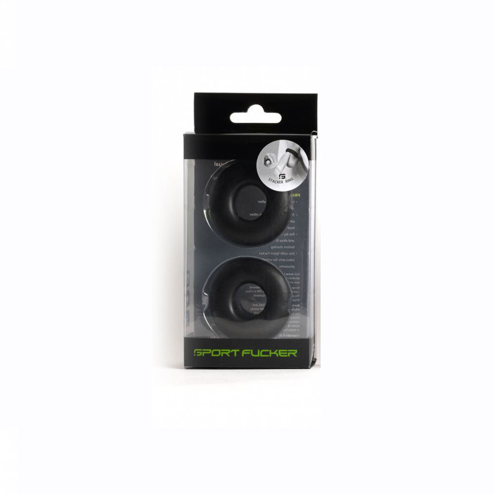 Sport Fucker Stacker Rings Black | 810001687700 | Available at EroticWarehouse.com