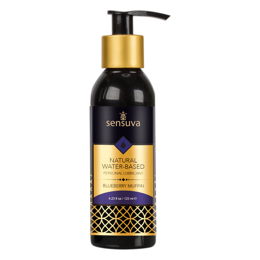 Natural Water-Based Personal Lubricant Blueberry Muffin 4 oz. Bottle | 810002661037 | Available at EroticWarehouse.com
