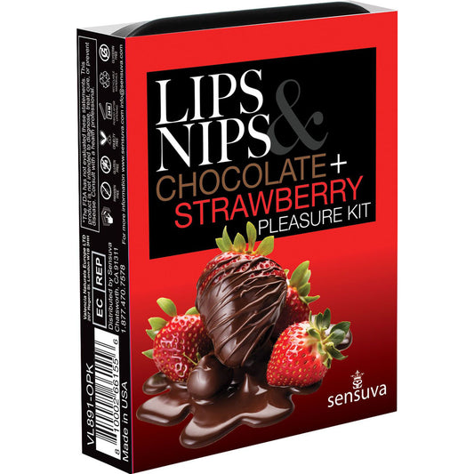 Lips & Nips Pleasure Kit Chocolate Strawberry | 810002661556 | Available at EroticWarehouse.com