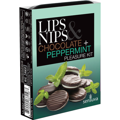 Lips & Nips Pleasure Kit Chocolate Peppermint | 810002661563 | Available at EroticWarehouse.com