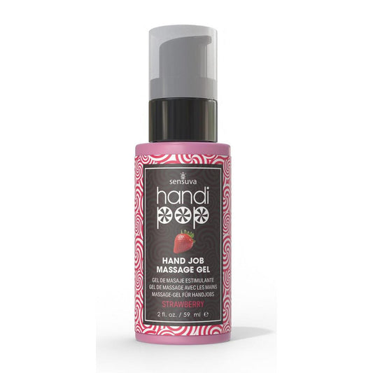 Handipop Edible Massage Gel Strawberry 2 oz. Bottle | 810002663840 | Available at EroticWarehouse.com