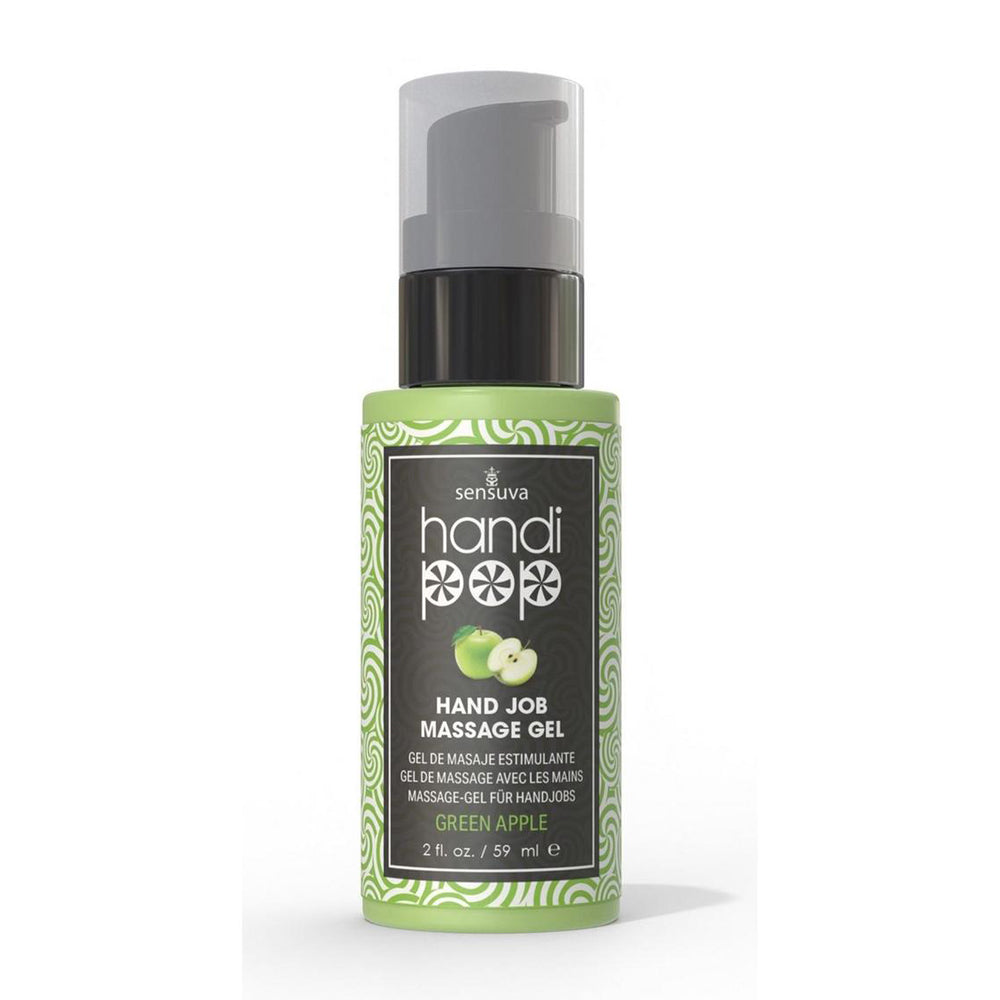 Handipop Edible Massage Gel Green Apple 2 oz. Bottle | 810002663888 | Available at EroticWarehouse.com