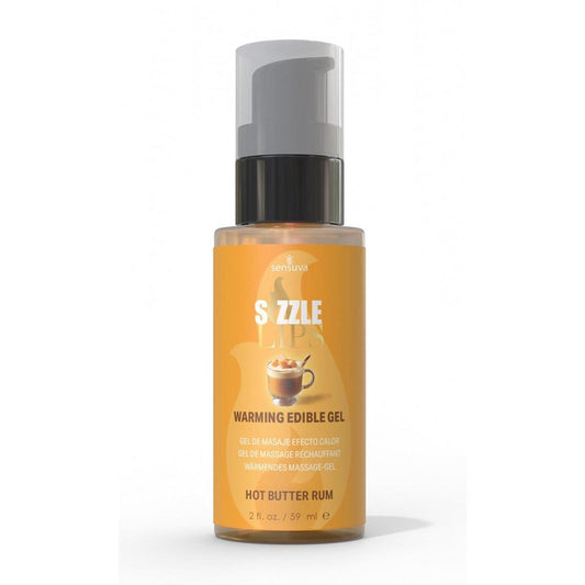 Sizzle Lips Warming Gel Butter Rum 2 oz. Bottle | 810002664137 | Available at EroticWarehouse.com