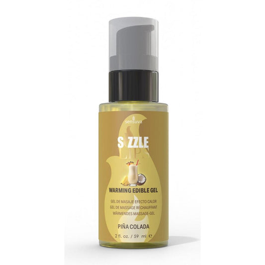 Sizzle Lips Warming Gel Pina Colada 2 oz. Bottle | 810002664168 | Available at EroticWarehouse.com