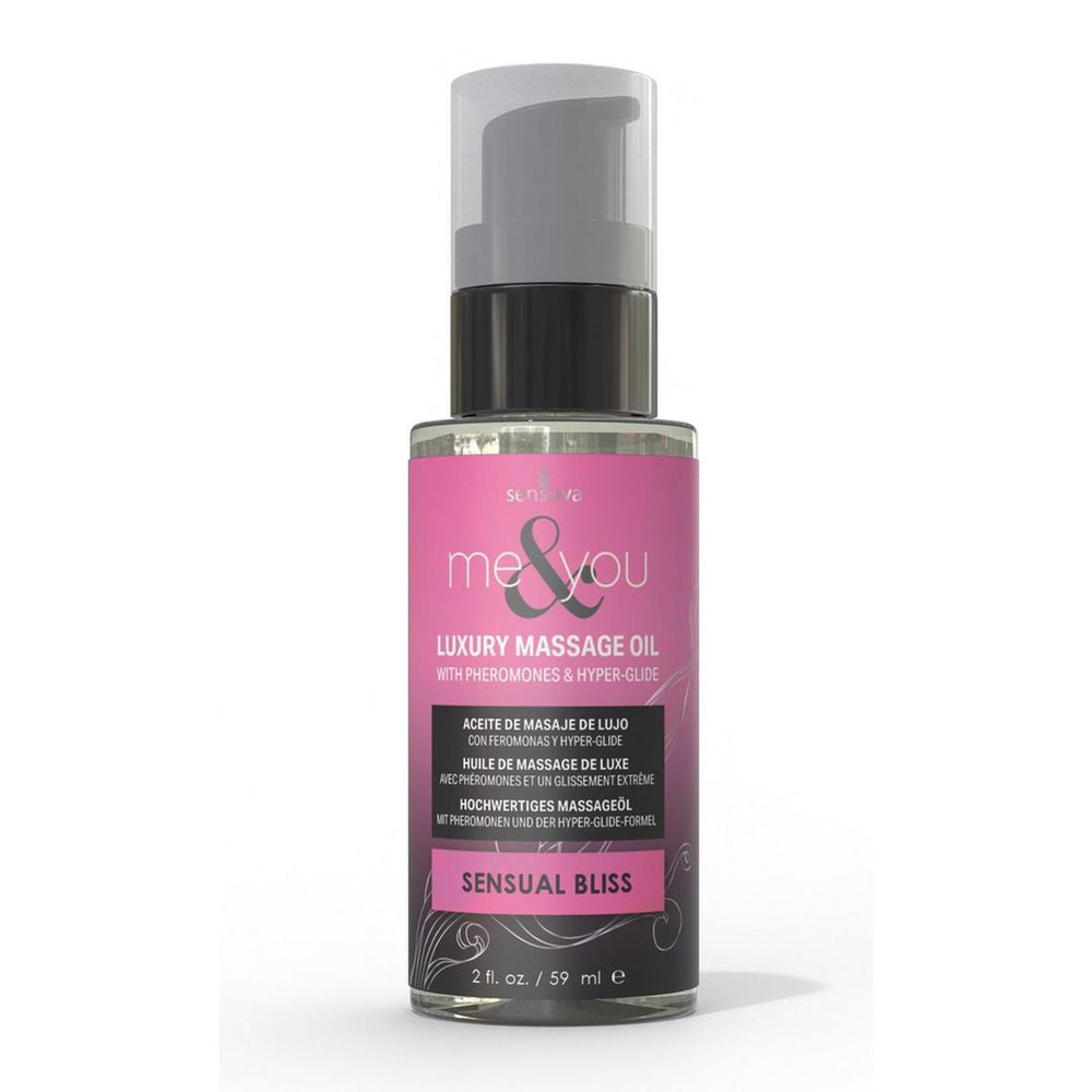 Me & You Massage Oil Sensual Bliss 2 oz. Bottle | 810002664427 | Available at EroticWarehouse.com