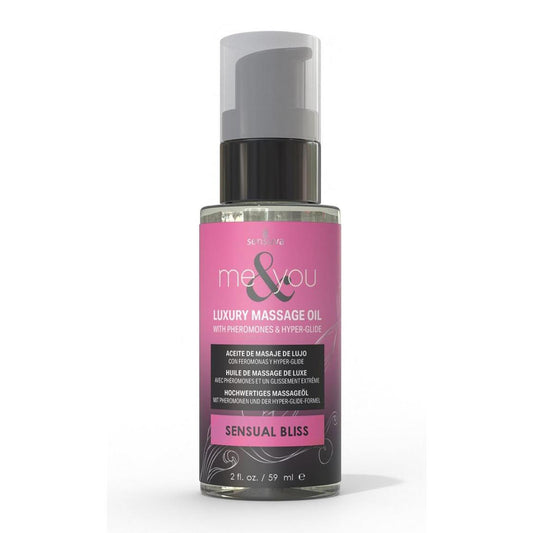 Me & You Massage Oil Sensual Bliss 2 oz. Bottle | 810002664427 | Available at EroticWarehouse.com
