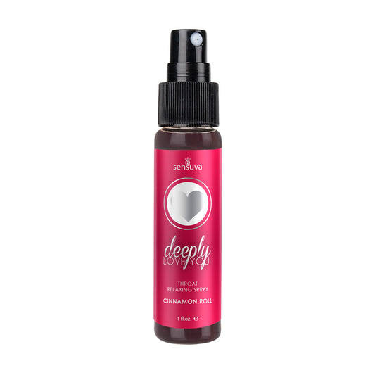 Deeply Love You Throat Relaxing Spray 1 oz. Bottle Cinnamon Roll | 810002664939 | Available at EroticWarehouse.com