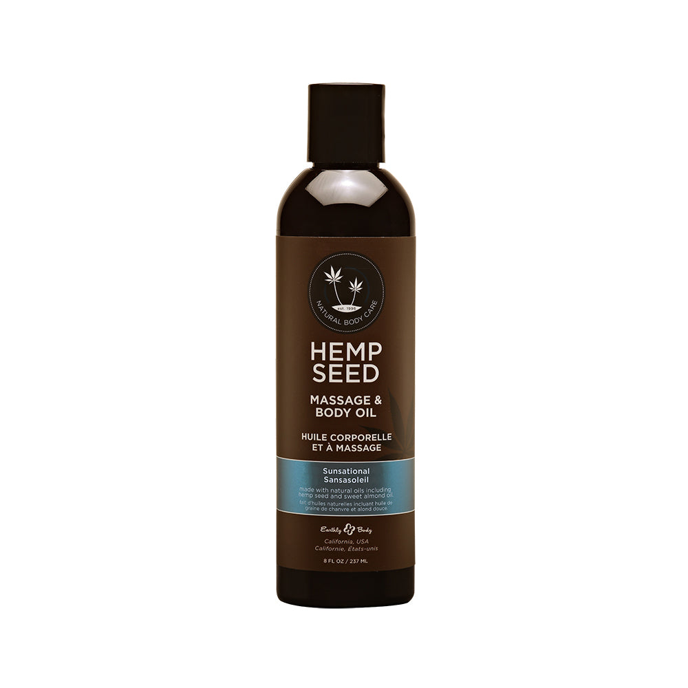 Hemp Seed Massage & Body Oil Sunsational 8 oz. | 810040290565 | Available at EroticWarehouse.com