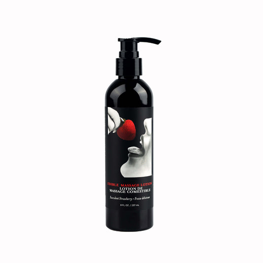 Edible Massage Lotion Strawberry 8 oz. | 810040294709 | Available at EroticWarehouse.com