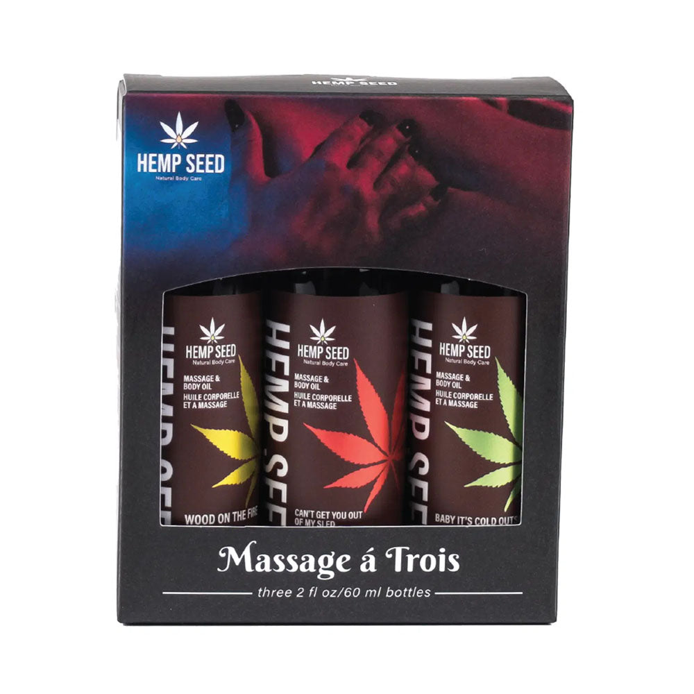 Hemp Seed Massage Oil Gift Set Holiday 2023 Collection | 810040296277 | Available at EroticWarehouse.com