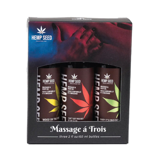 Hemp Seed Massage Oil Gift Set Holiday 2023 Collection | 810040296277 | Available at EroticWarehouse.com