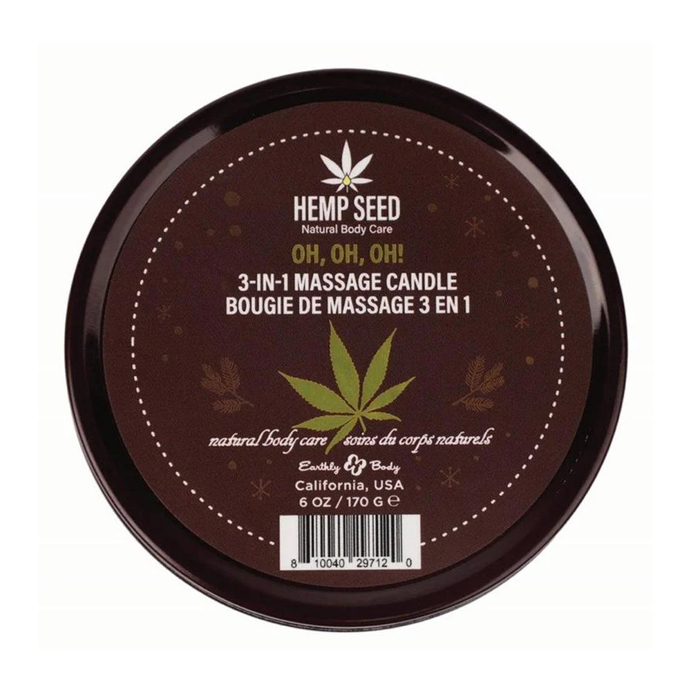 Hemp Seed 3-In-1 Massage Candle Oh, Oh, Oh 6 oz. | 810040297120 | Available at EroticWarehouse.com