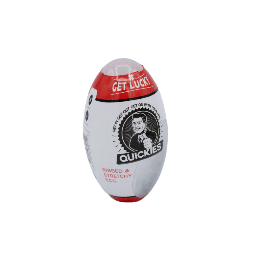 Get Lucky Quickies Ribbed And Stretchy Egg Male Masturbator W/Sleeve | 810046850510 | Available at EroticWarehouse.com