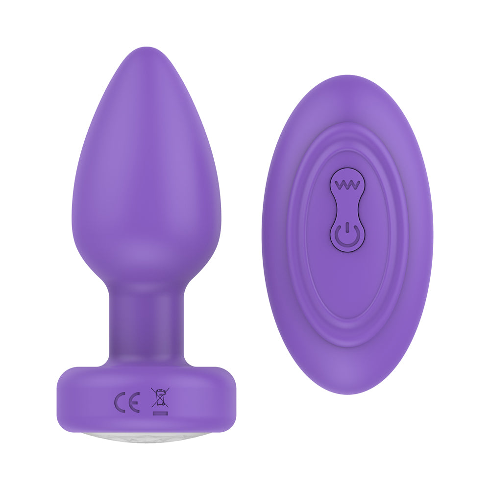 Pr17: Vibrating Plug W/ Remote Purple | 810119281937 | Available at EroticWarehouse.com