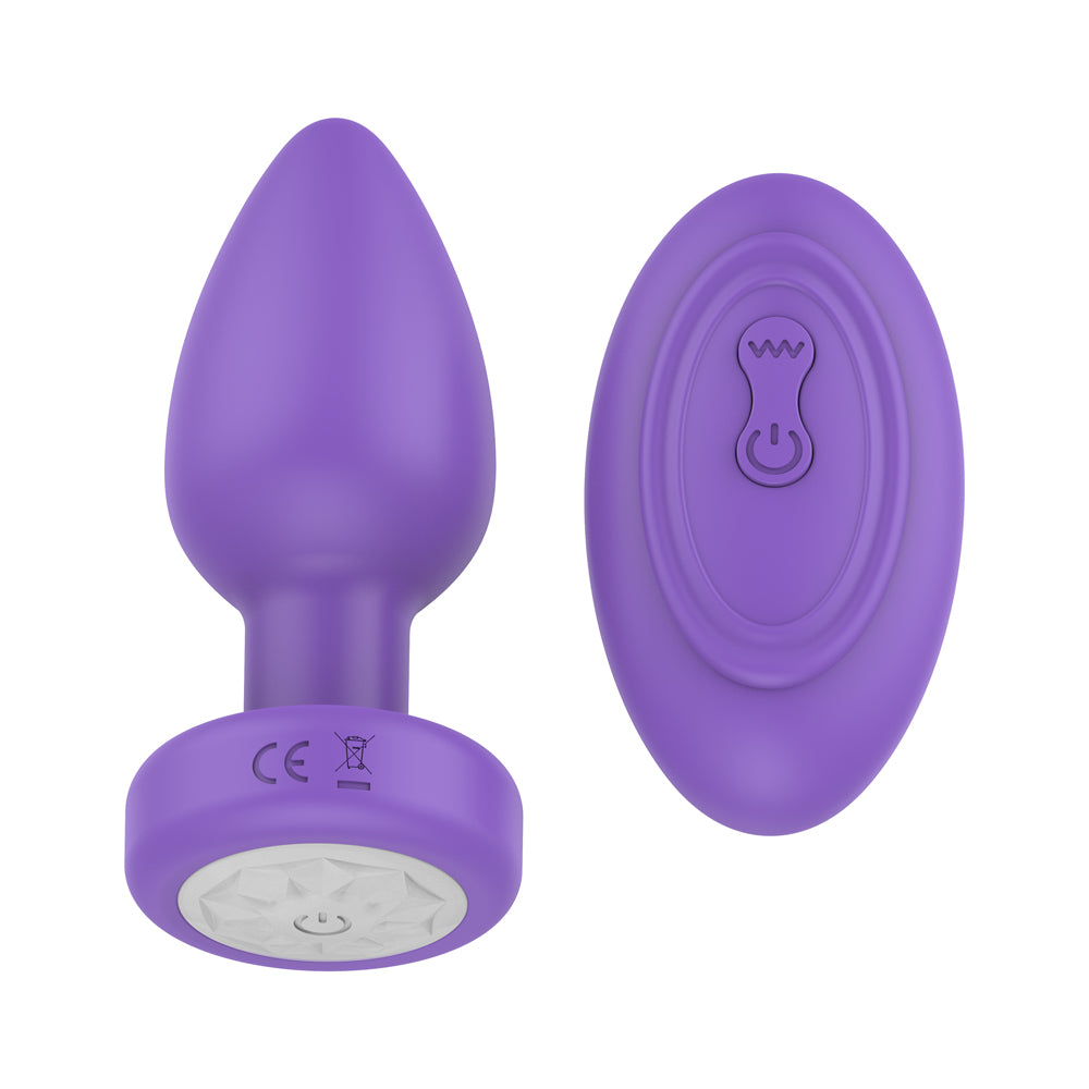 Pr17: Vibrating Plug W/ Remote Purple | 810119281937 | Available at EroticWarehouse.com
