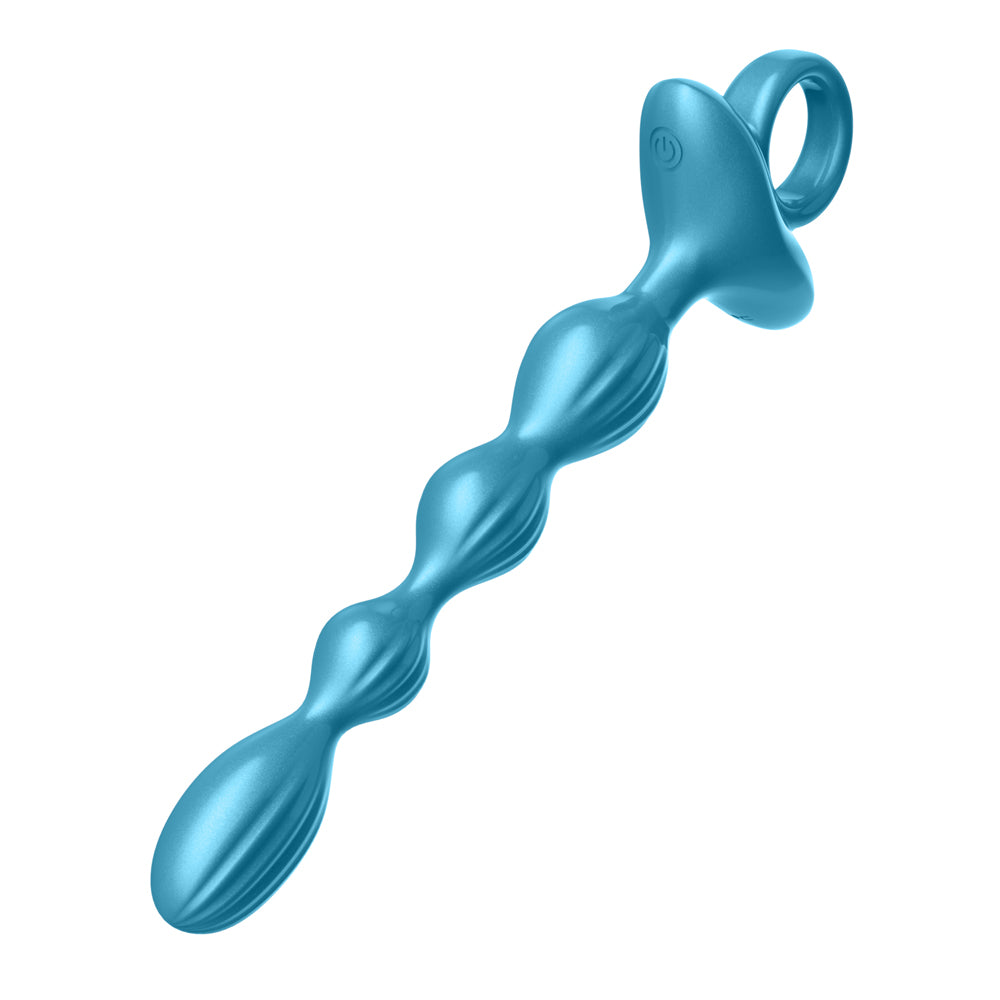 Gr41: Grooved Ring Luv Beads Metallic Blue | 810119283641 | Available at EroticWarehouse.com
