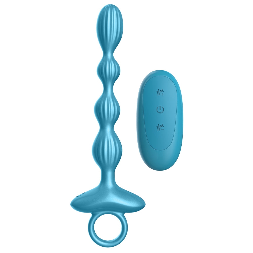 Gr41: Grooved Ring Luv Beads Metallic Blue | 810119283641 | Available at EroticWarehouse.com